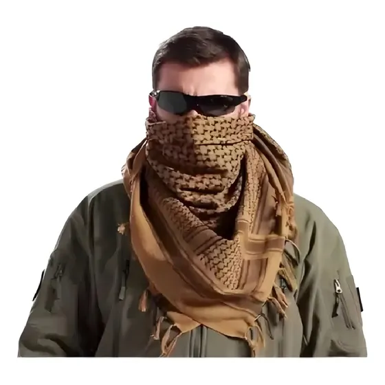 Shemagh Pañuelo Tactico Militar Bufanda Airsoft Paintball Color Marrón