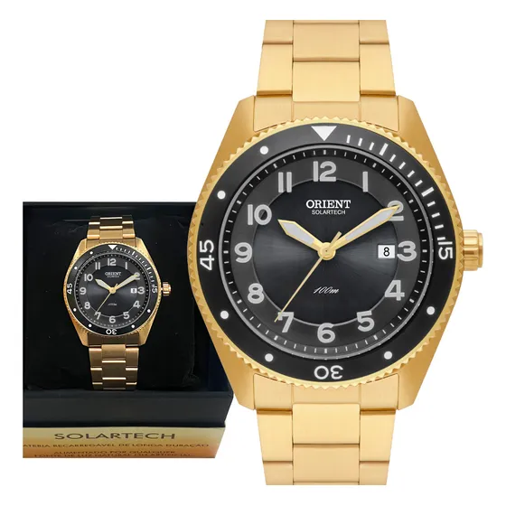 Relógio Masculino Orient Solartech Analógico Top Prova Dágua