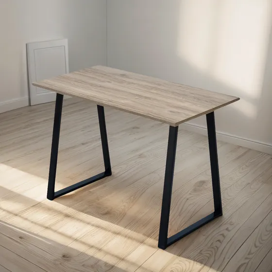 Escritorio Madera Y Hierro Moderno Grande Minimal