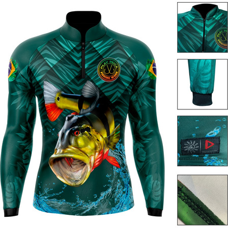 Camisa Camiseta Blusa Para Pesca Tucunaré Com Proteção Uv50 Camisa Camiseta Blusa Para Pesca Tucunaré Com Proteção Uv50