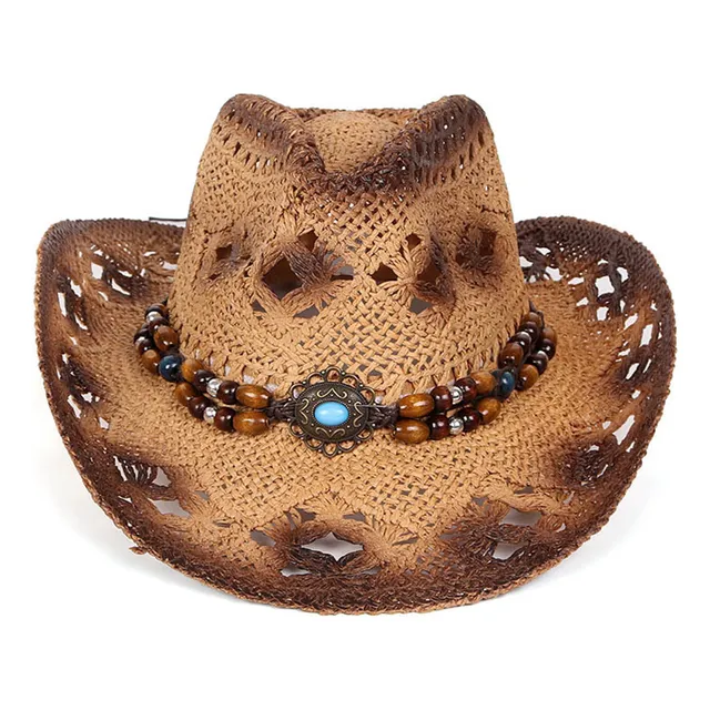 Sombrero De Vaquera De Paja For Hombre Y Mujer, Ala Ancha,