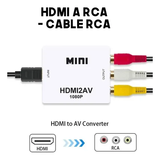 Mini Convertidor De Hdmi A Rca Con Cable Rca