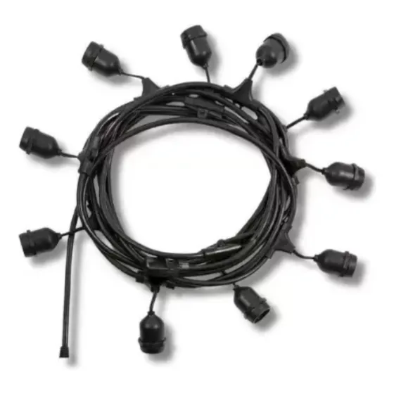 Varal De Luz 10 Metros Com 20 Soquetes E270 Decorativo