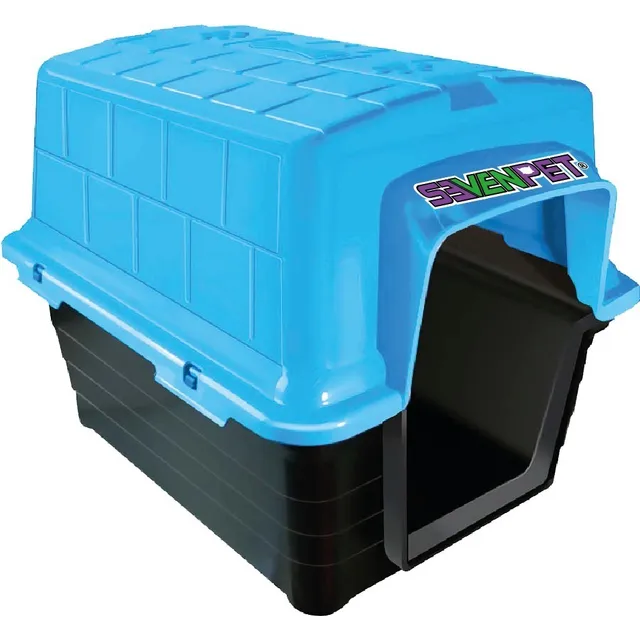 Casa Para Perro Mascota Plástico Resistente 52*41*40cm 11015 Color Azul