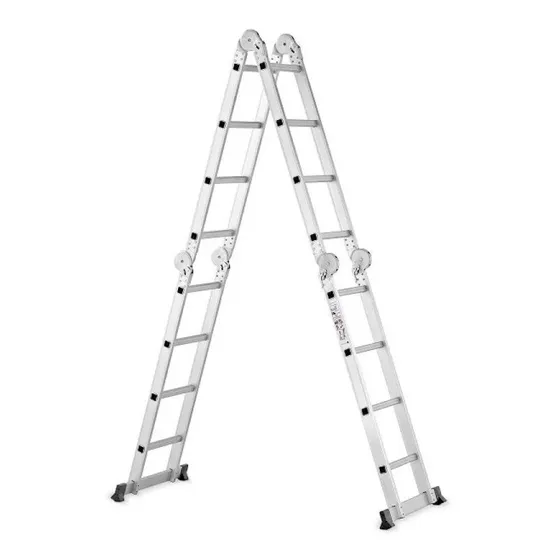 Escalera Portatil Multipropósito 16 Pasos Color Plateado
