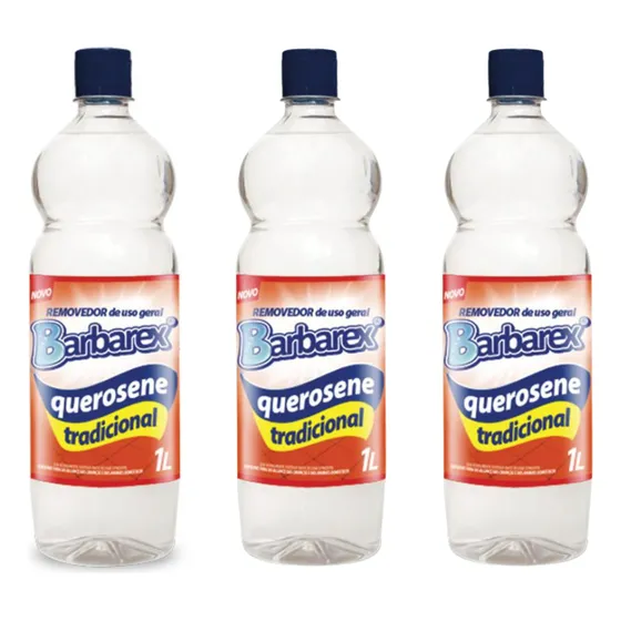 Kit 3 Removedor Querosene Tradicional Perfumado 1l Barbarex