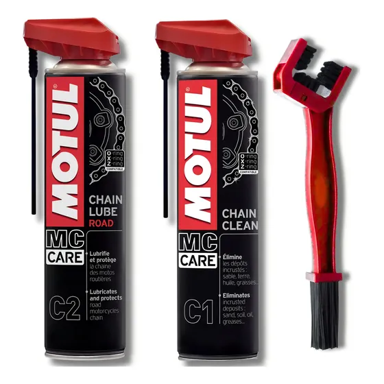 Kit De Limpieza Y Lubricación Motul C1 + C2 + Cepillo De Limpieza