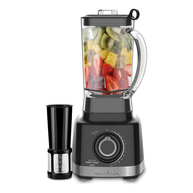 Liquidificador Blq1300p Fortis Turbo 1400w Preto 3l Britânia 127v Liquidificador Blq1300p Fortis Turbo 1400w Preto 3l Britânia 127v
