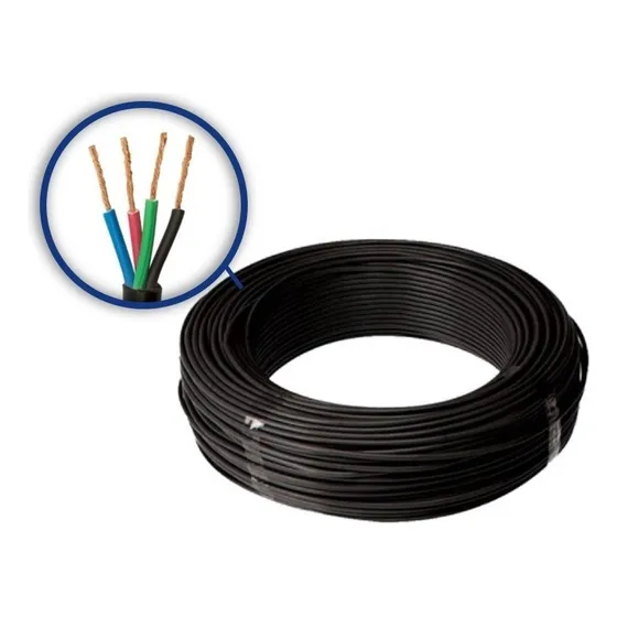 Cabo Fio Pp 4x1 Mm 50 Metros Sil / Cobrecom Cor da cobertura Preto