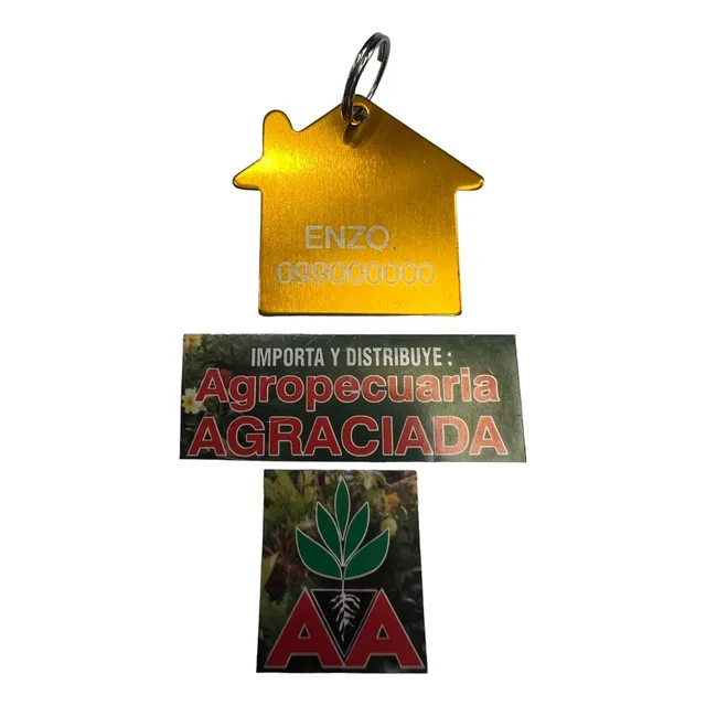 Chapitas Placas Identificadoras De Mascotas Casita Grabadas