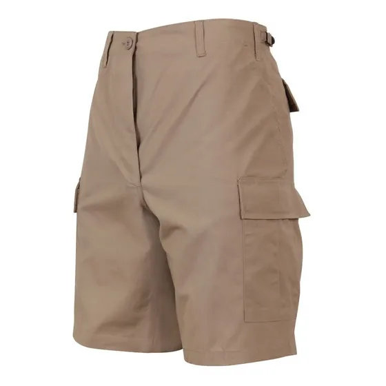 Bermuda Cargo Short Combate, Khaki, 6 Bolsillos, Botones Rip