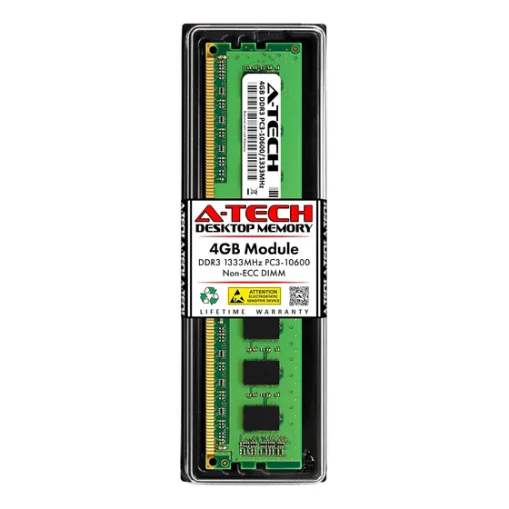 A-tech Ram 4gb Ddr3 1333 Mhz Pc3-10600 Dimm - Desktop Com...