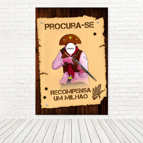 Painel Retangular Junino Tecido Sublimado 1,50x2,20 Vazado