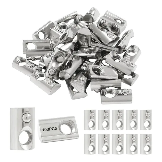 100 Pack Tuercas M8 Con Balín Para Perfil Aluminio Ranura