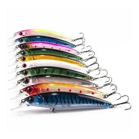 Set 10 Señuelos Para Pesca Anzuelos Lagos / Mar Y Rios