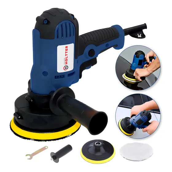 Polidora elétrica de mão Holtter Ferramentas Lixadeira Politriz 220V 600W - azul