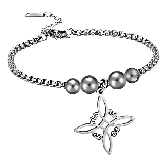 Pulsera Nudo De Bruja Celta Irlandés En Cero Inoxidable Brujería Wicca Amuleto De Protección