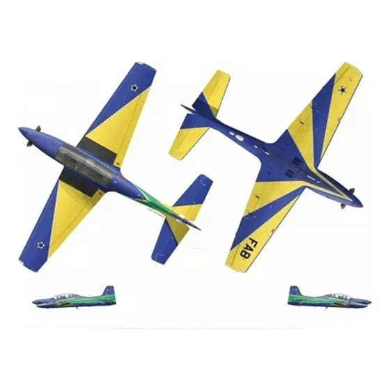 Miniatura De Avião Super Tucano Esquadrilha Da Fumaça 29 Cm