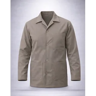 Jaleco Camisa Brim Uniforme Manga Longa 3 Bolsos Botão