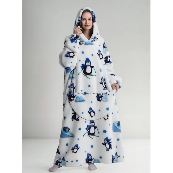 Poleron Sudadera Mujer Capucha Súper Larga Con Chiporro