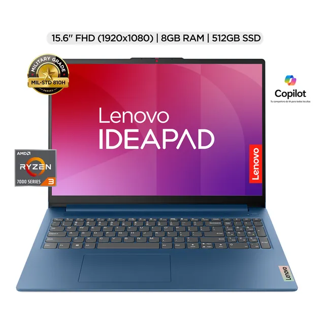 Laptop Lenovo Ip Slim 3 Ryzen 3 7320u 8 Gb 512 Ssd Abyss Blue