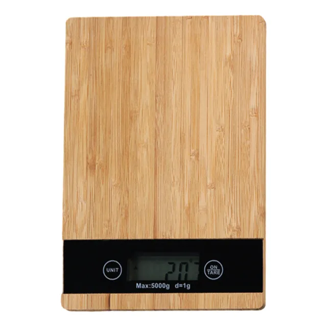 Balanza De Cocina Madera Bamboo Digital 5kg Homilu