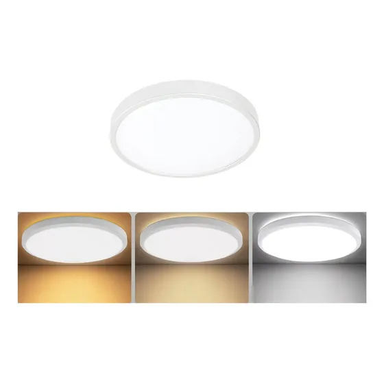 Lampara Led 24w Sobreponer 3 Tonos Luz Blanca Calida Neutra Color Blanco