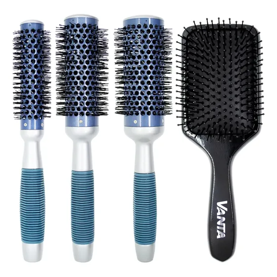 Kit X3 Cepillos Brushing Termicos + 1 Raqueta Vanta