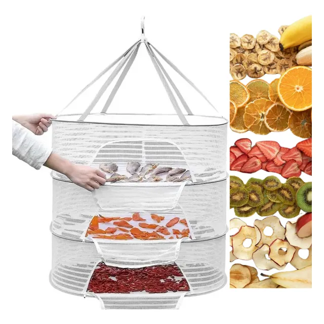Deshidratador Alimentos Cesta Plegable Malla Nailon 2 Capas