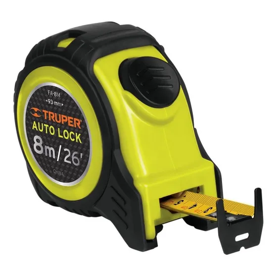 Flexómetro Resistente 8m X 25mm Autolock Truper 10749
