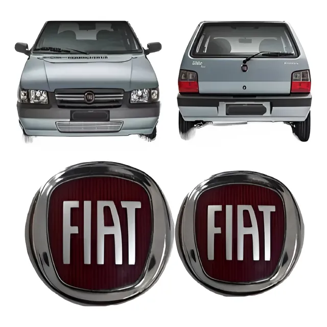 Emblema Fiat Grade + Porta Mala Uno Fire 2004 A 2013      