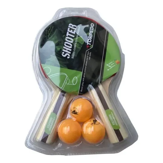 Set 2 Paletas Raquetas Ping Pong Tenis De Mesa + 3 Pelotas