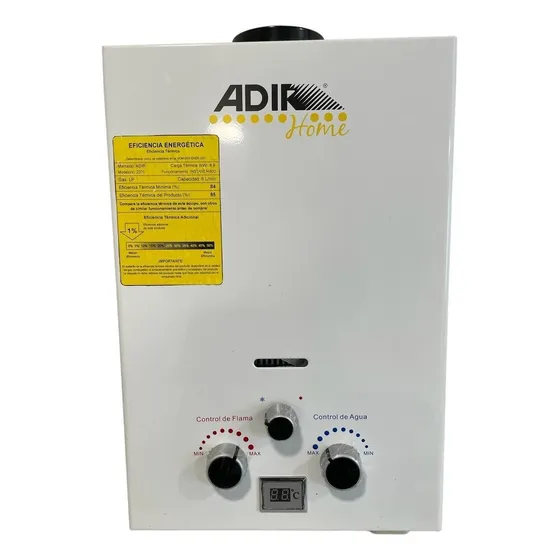 Calentador Paso Instantáneo Agua Ahorrador Gas 6lt Adir 2370 Color Blanco Tipo De Gas Glp