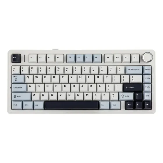 Teclado Aula F75 Mecânico Sem Fio Tri Mode Gasket Hot Swapp Cor de teclado Branco Idioma Inglês US