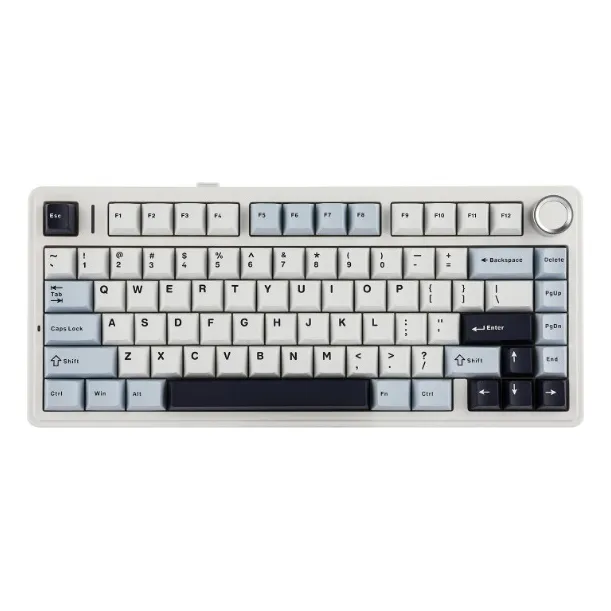 Teclado mecánico inalámbrico Aula F75, teclado azul, color blanco, idioma inglés, uso internacional