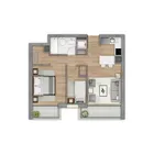 2 dormitorios  |  1 baño