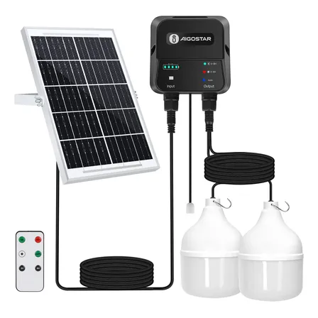 2 En 1 Foco Solar Led Exterior 140w 12000mah Luz Blanca Negro 12v