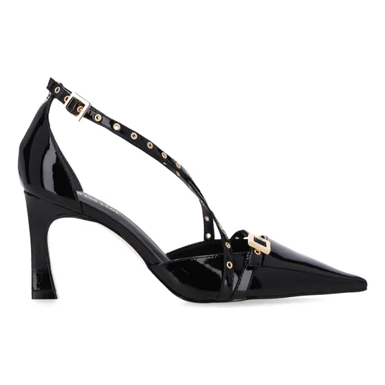 Scarpin Luz Da Lua Verniz Verona Preto Feminino Com Ajuste