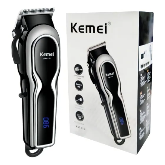 Máquina Cortar Cabelo Profissional S/fio 119 Led Indicador