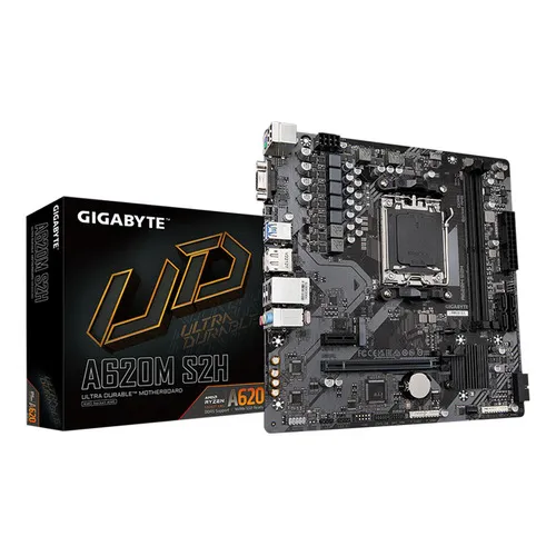 Tarjeta Madre Gigabyte A620m S2h Amd Am5 Ddr5 Micro Atx Color Negro