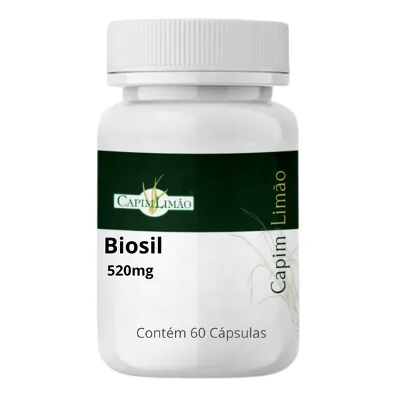 Biosil 520mg 60 Caps Silício Ôrgânico Cabelo Pele Unha Sabor Sem sabor fortacelicimento de unhas pele cabelo anti idade