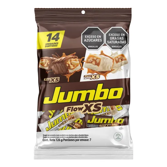 Chocolatina Jumbo Nacional de Chocolates chocolate de leche con caramelo caja pack x 14
