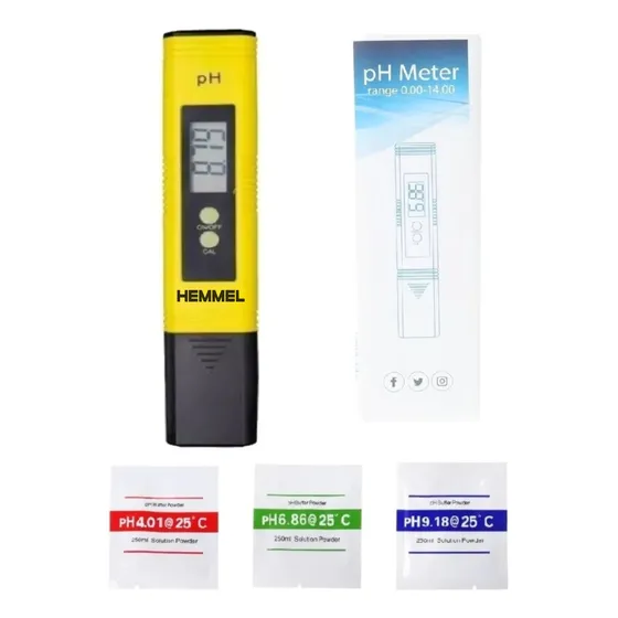 Medidor Digital De Ph Hemmel Autocalibre Phmetro 3 Puntos Con Estuche Y Pila