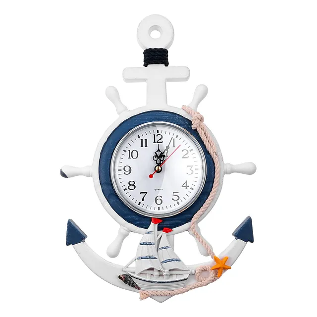 Reloj Ancla Estilo Mediterraneo Tema Mar Para Playa Rueda