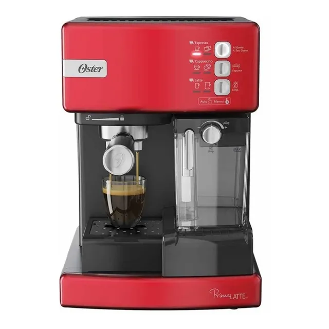 Cafetera Oster® Automática PrimaLatte™,de Espresso Cappuccino Roja, BVSTEM6603R