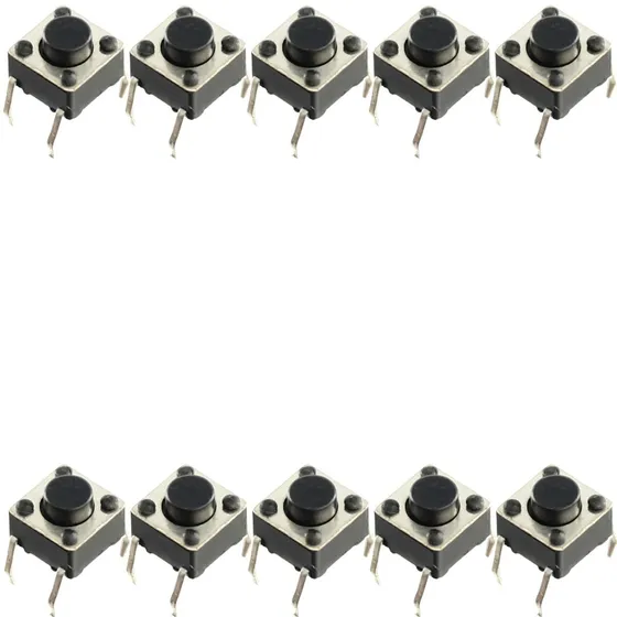 Micro Chave Tactil Push Button 6x6x5mm 4t - 10