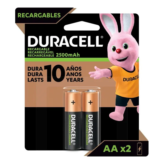 Duracell Pilas Recargables Aa Nimh 2500 Mah 1.2v (2 Baterías)