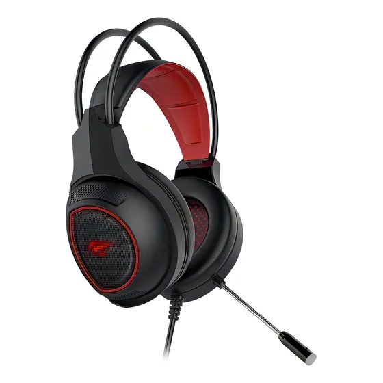 Auriculares Havit H2239d Gamer, 40 mm, negros, color de luz: rojo