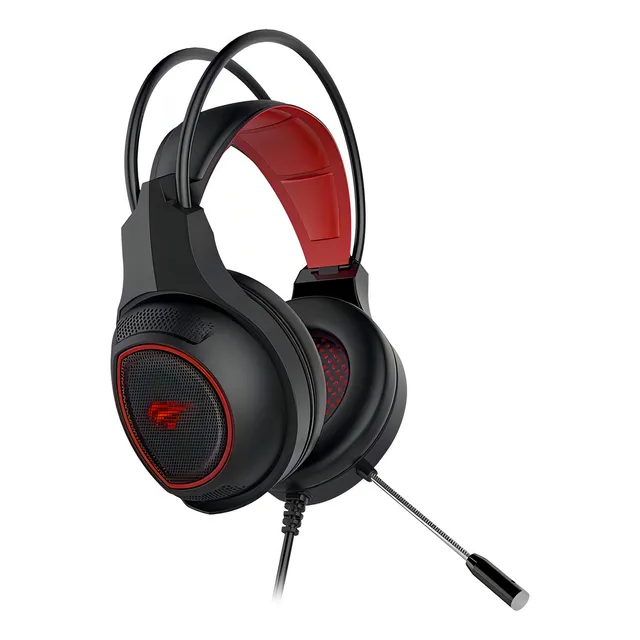 Auriculares Havit H2239d Gamer, 40 mm, negros, color de luz: rojo