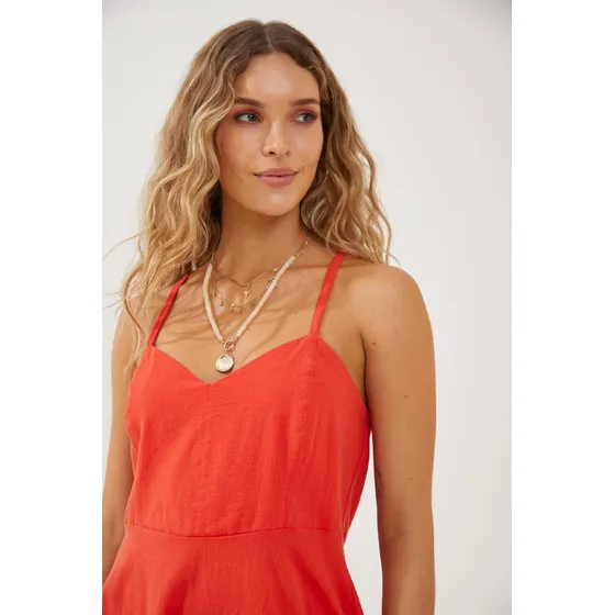 Vestido Corto De Lino Rimmel
